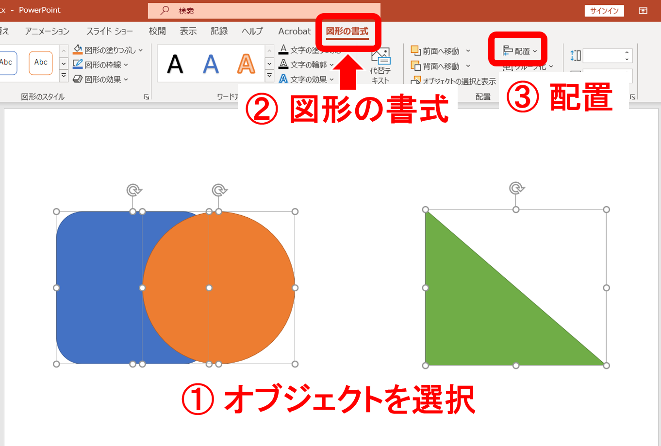 手順1～3の説明