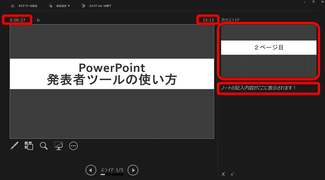 ”発表者の画面”
